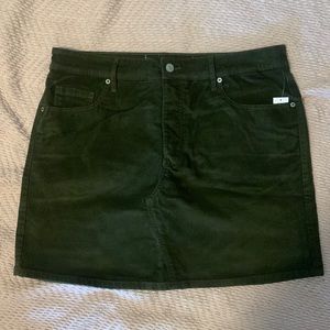 Corduroy Army Green Skirt